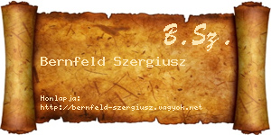 Bernfeld Szergiusz névjegykártya